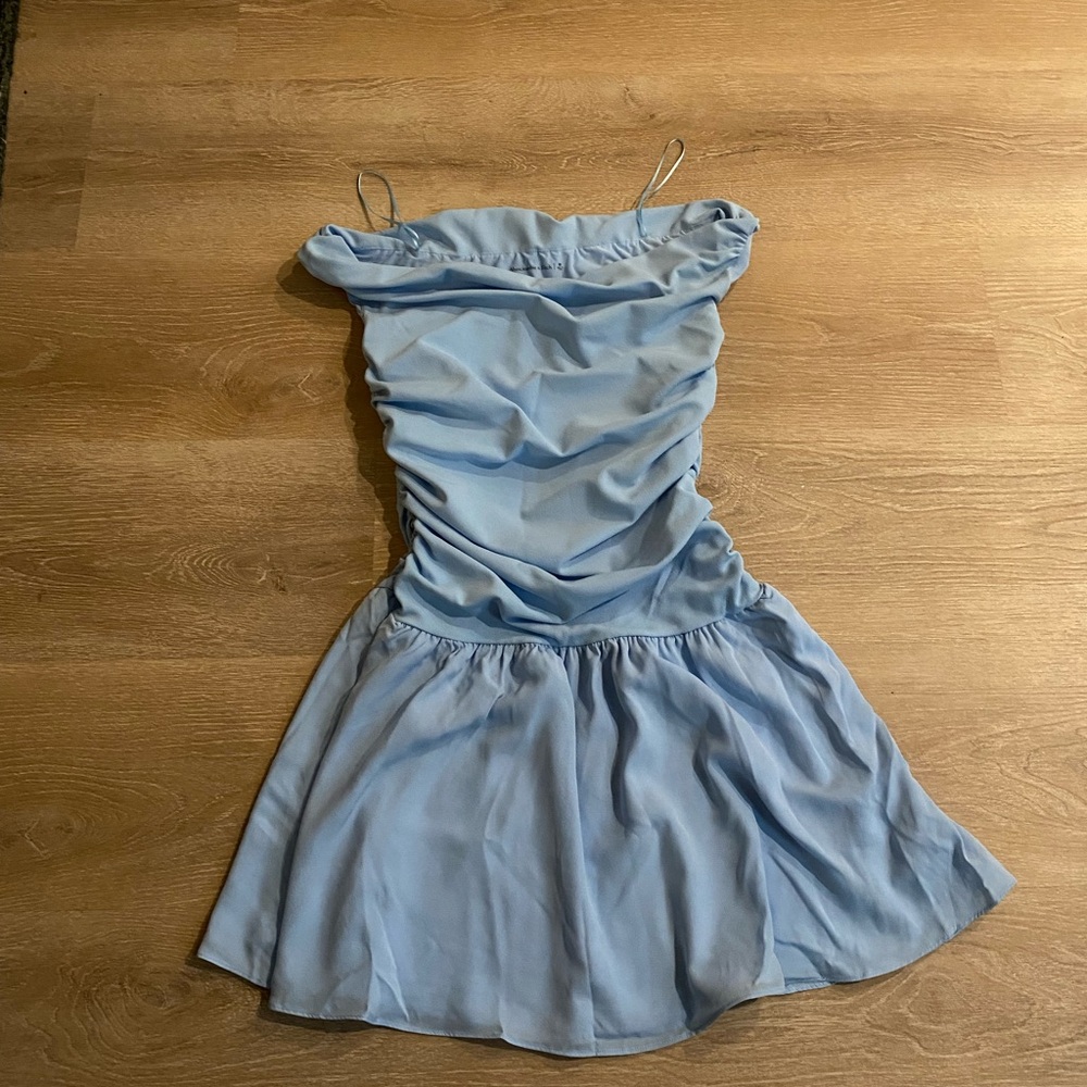 Abercrombie & Fitch One-Shoulder Light Blue Dress - Picture 2 of 2